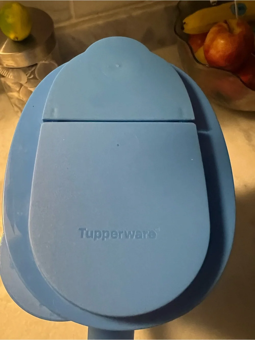 Tupperware Blue Plastic Pitcher with Handle and Snap Lid